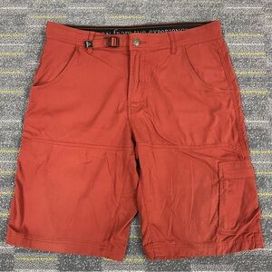 prAna Zion Shorts Men's Size M 34x11 Red Cargo Outdoors Casual Hiking M3STRE110